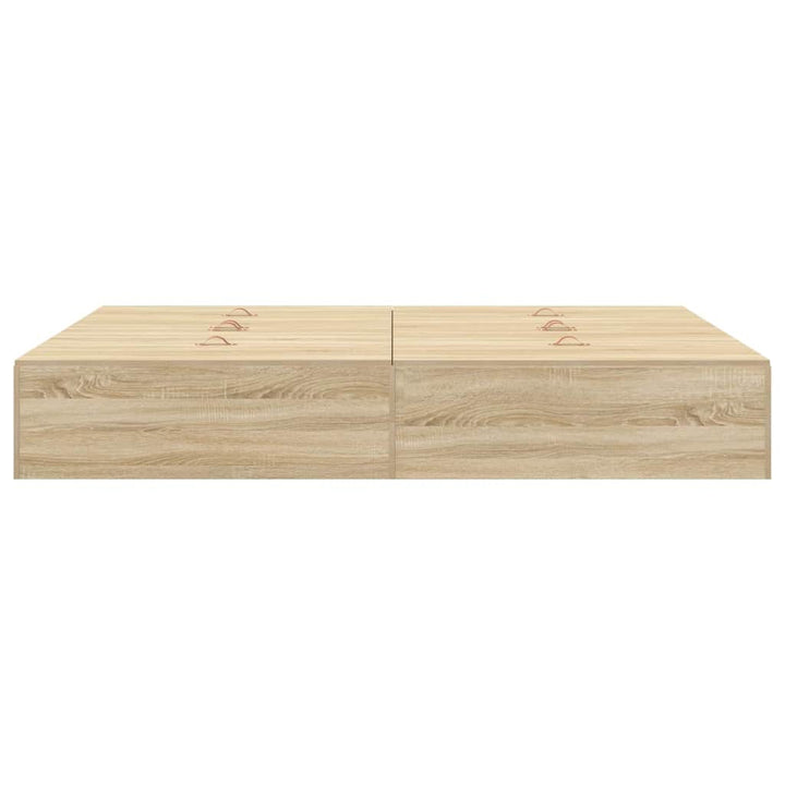 Seng med opbevaring Sonoma eg 140 x 190 cm Konstrueret træ