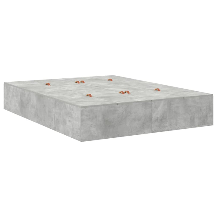 Seng med opbevaring Beton Grå 140 x 190 cm Konstrueret træ