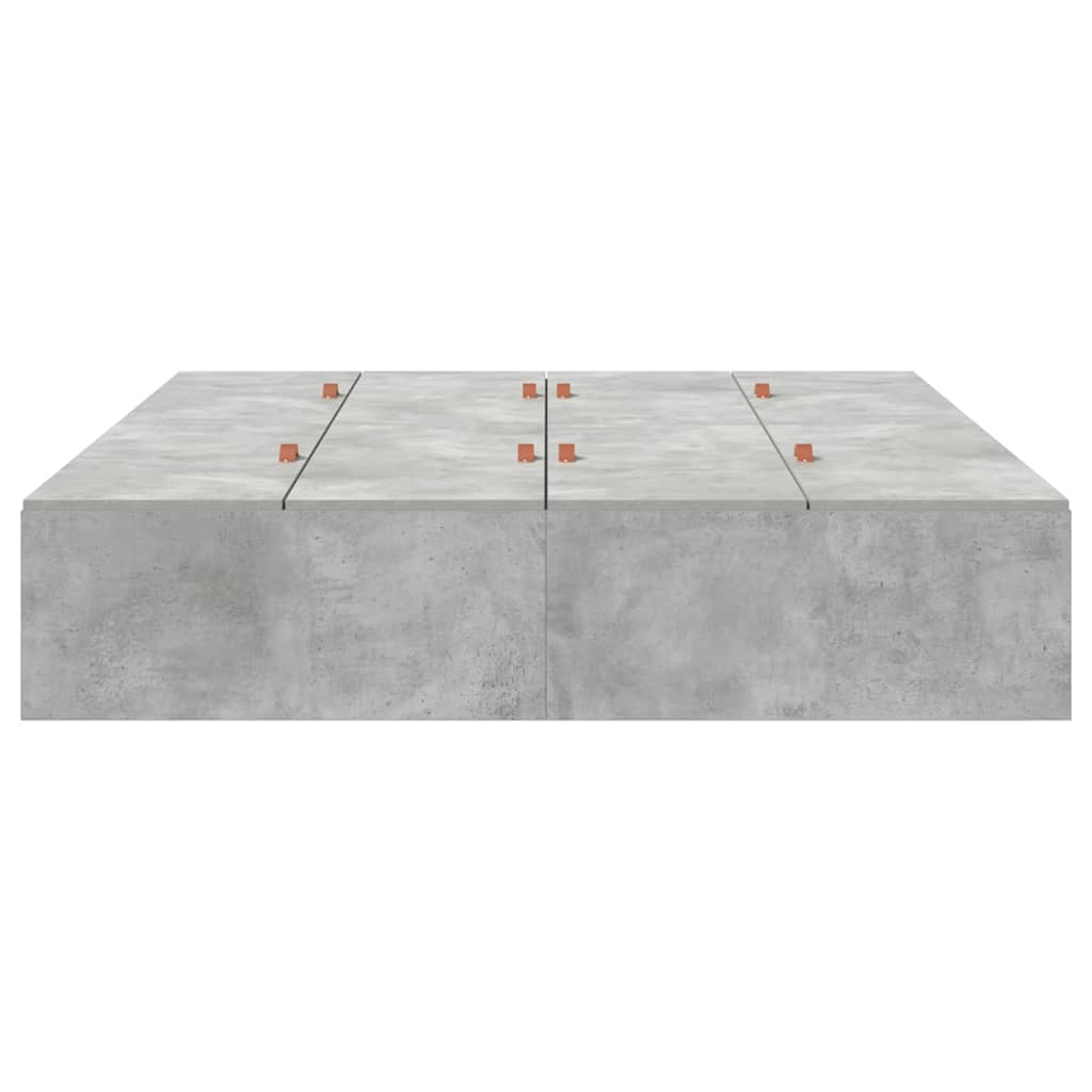 Seng med opbevaring Beton Grå 140 x 190 cm Konstrueret træ