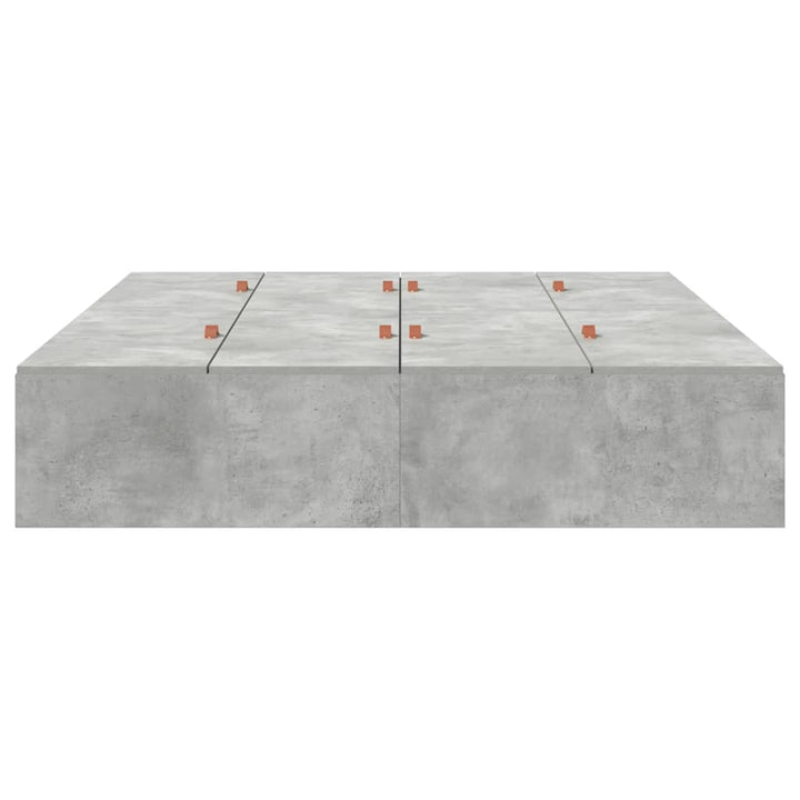Seng med opbevaring Beton Grå 140 x 190 cm Konstrueret træ