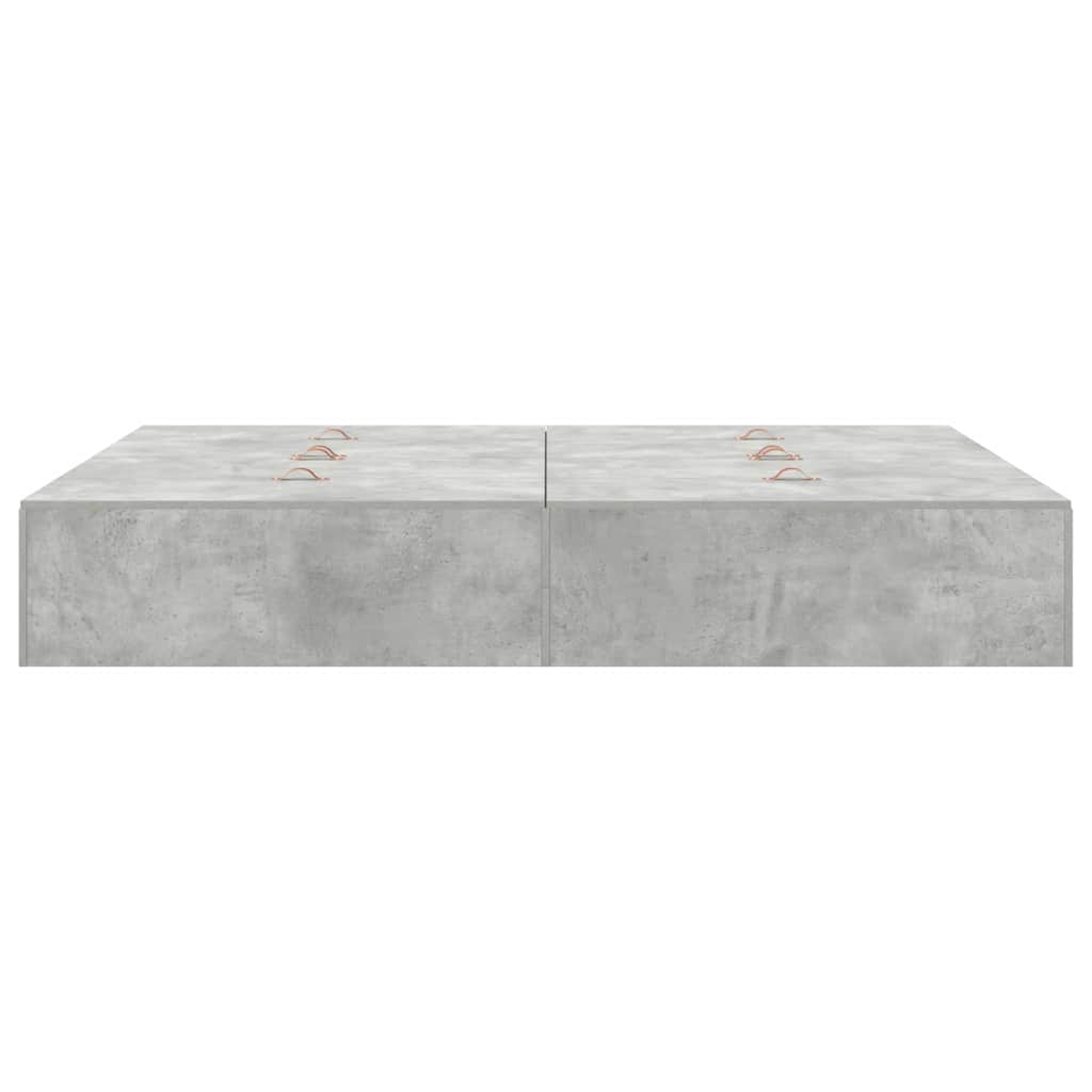 Seng med opbevaring Beton Grå 140 x 190 cm Konstrueret træ
