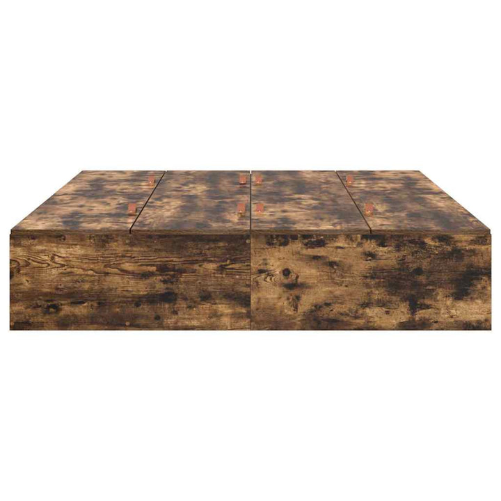 Seng med opbevaring Røget eg 140 x 190 cm Konstrueret træ