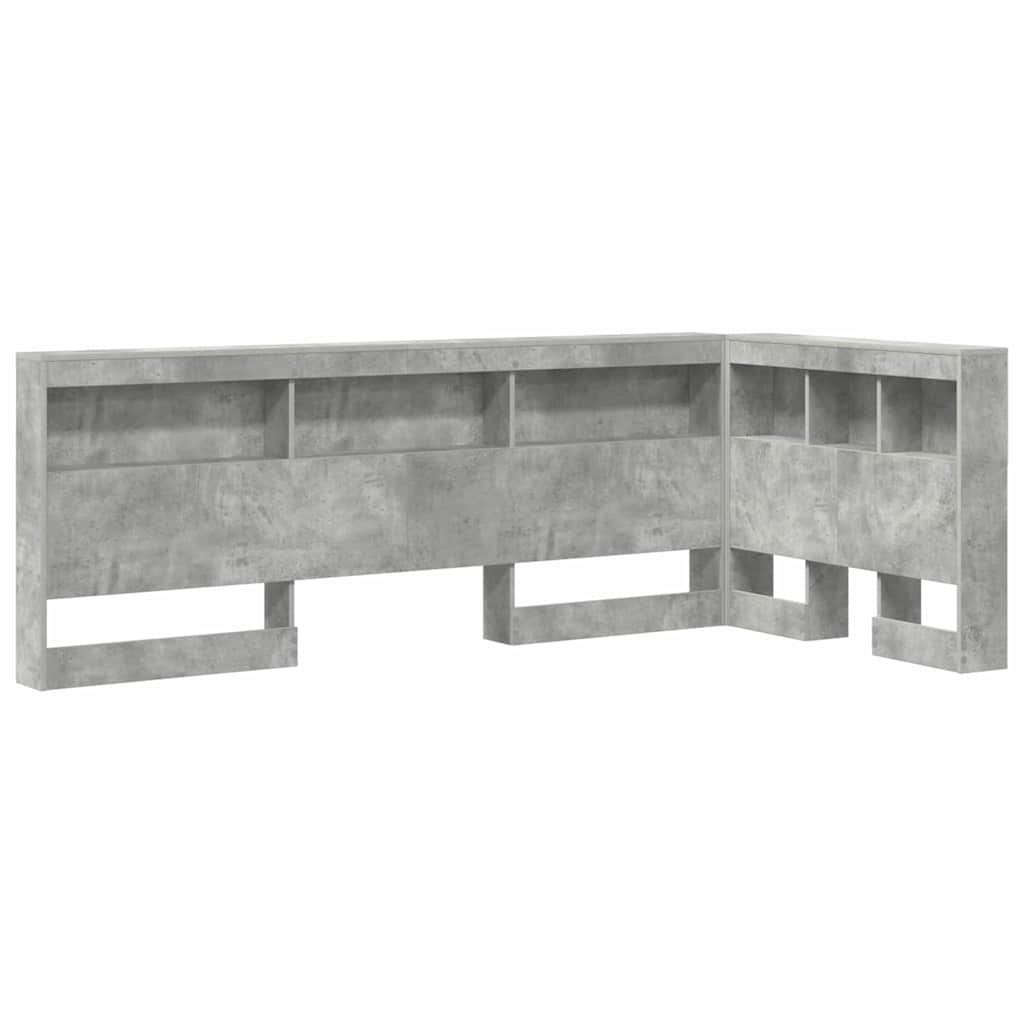 Opbevaringshovedgavl med hylde Beton Grå 80 cm Konstrueret træ