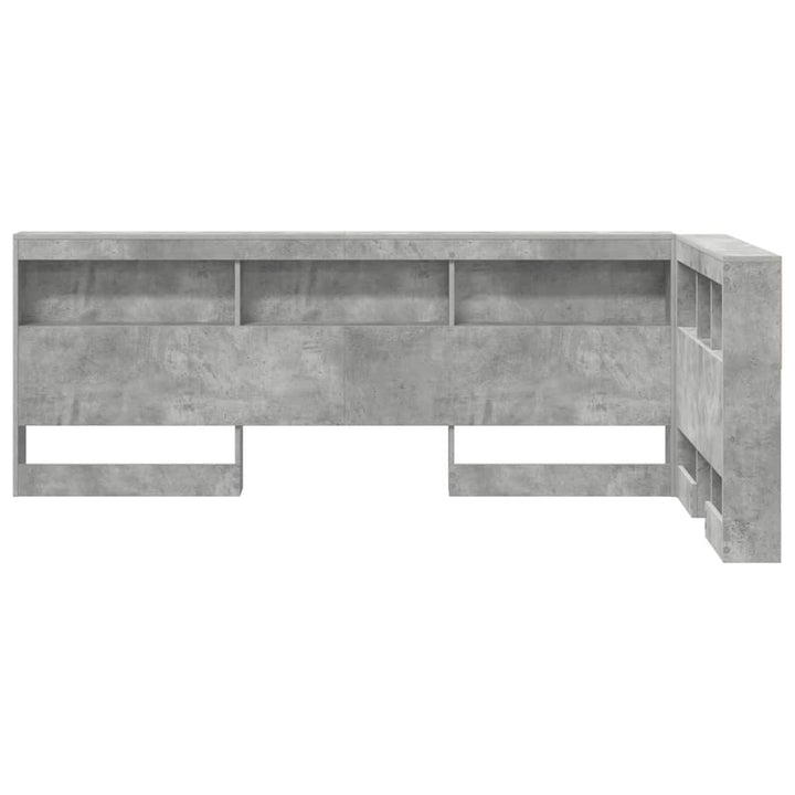 Opbevaringshovedgavl med hylde Beton Grå 80 cm Konstrueret træ