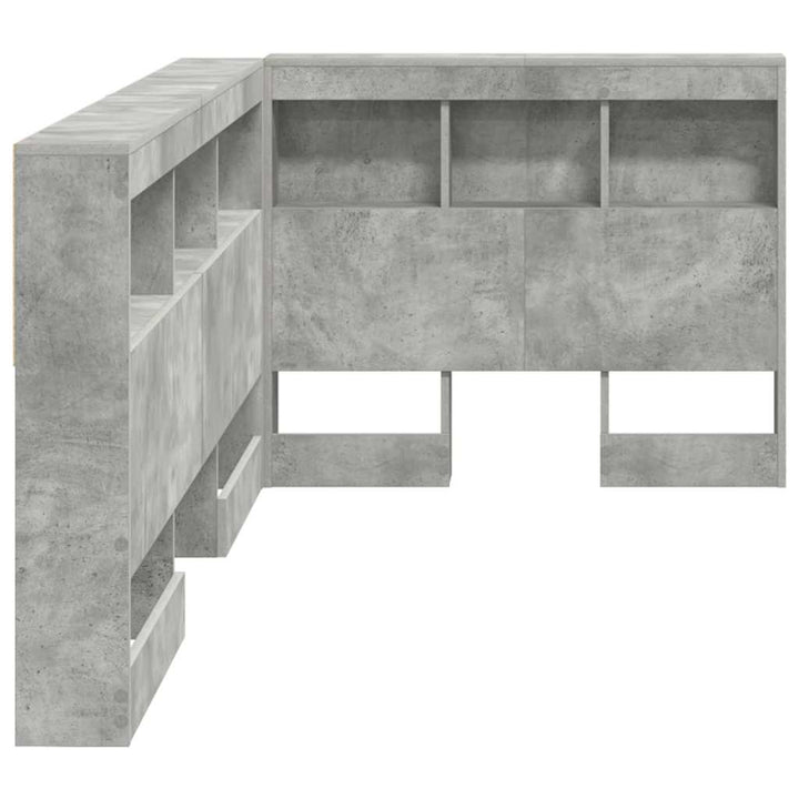 Opbevaringshovedgavl med hylde Beton Grå 80 cm Konstrueret træ
