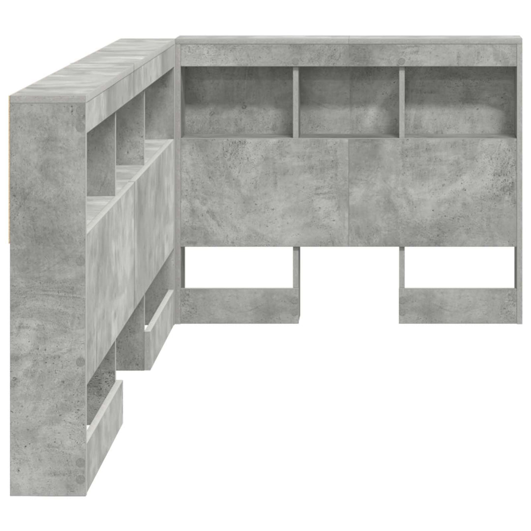 Opbevaringshovedgavl med hylde Beton Grå 100 cm Konstrueret træ