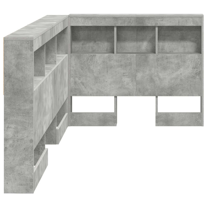 Opbevaringshovedgavl med hylde Beton Grå 100 cm Konstrueret træ