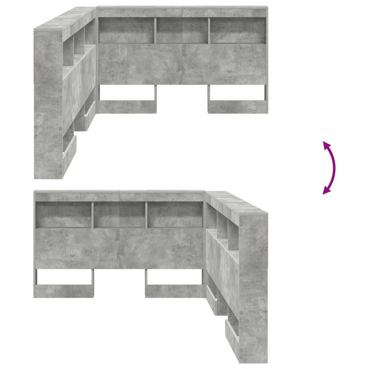 Opbevaringshovedgavl Beton Grå Konstrueret træ