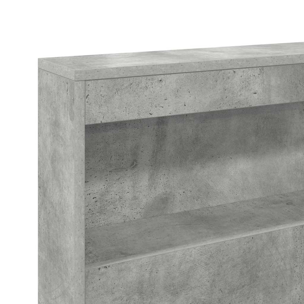 Opbevaringshovedgavl med hylde Beton Grå 150 cm Konstrueret træ