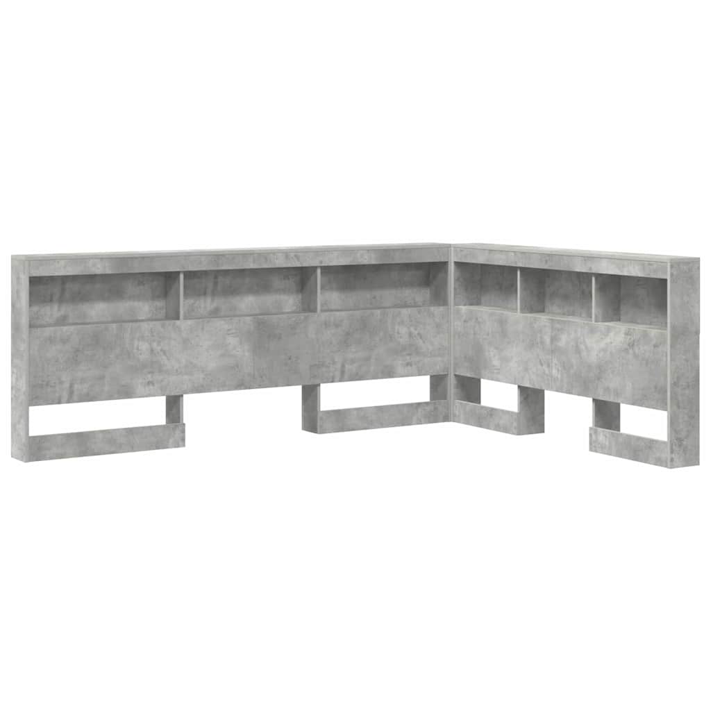 Opbevaringshovedgavl med hylde Beton Grå 150 cm Konstrueret træ