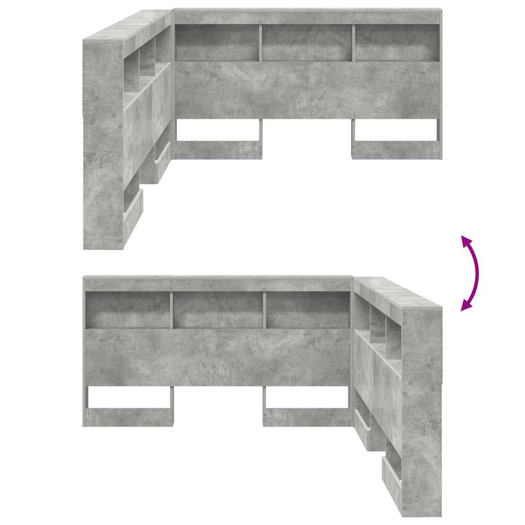 Opbevaringshovedgavl Beton Grå Konstrueret træ
