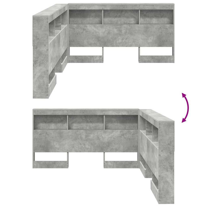 Opbevaringshovedgavl Beton Grå Konstrueret træ