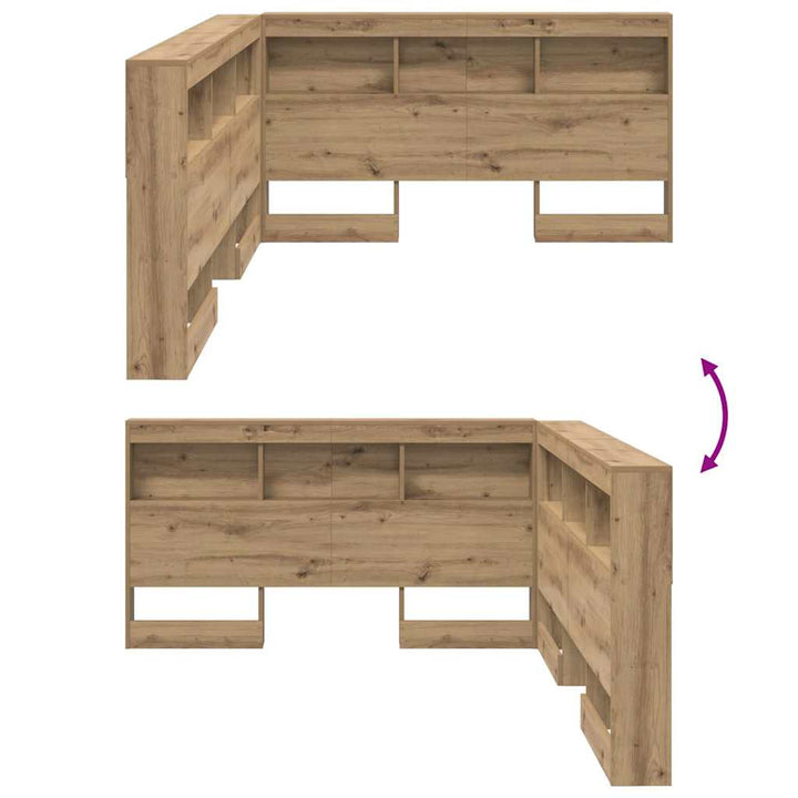 Opbevaringshovedgavl Artisan Egetræ 160 cm Konstrueret træ