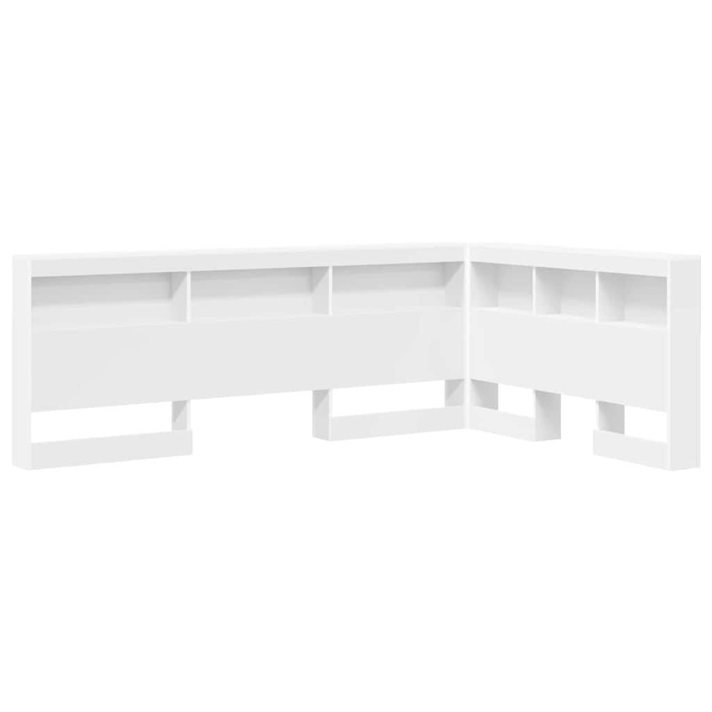 Opbevaringshovedgavl med hylde Hvid 207,5 x 137,5 x 76,5 cm