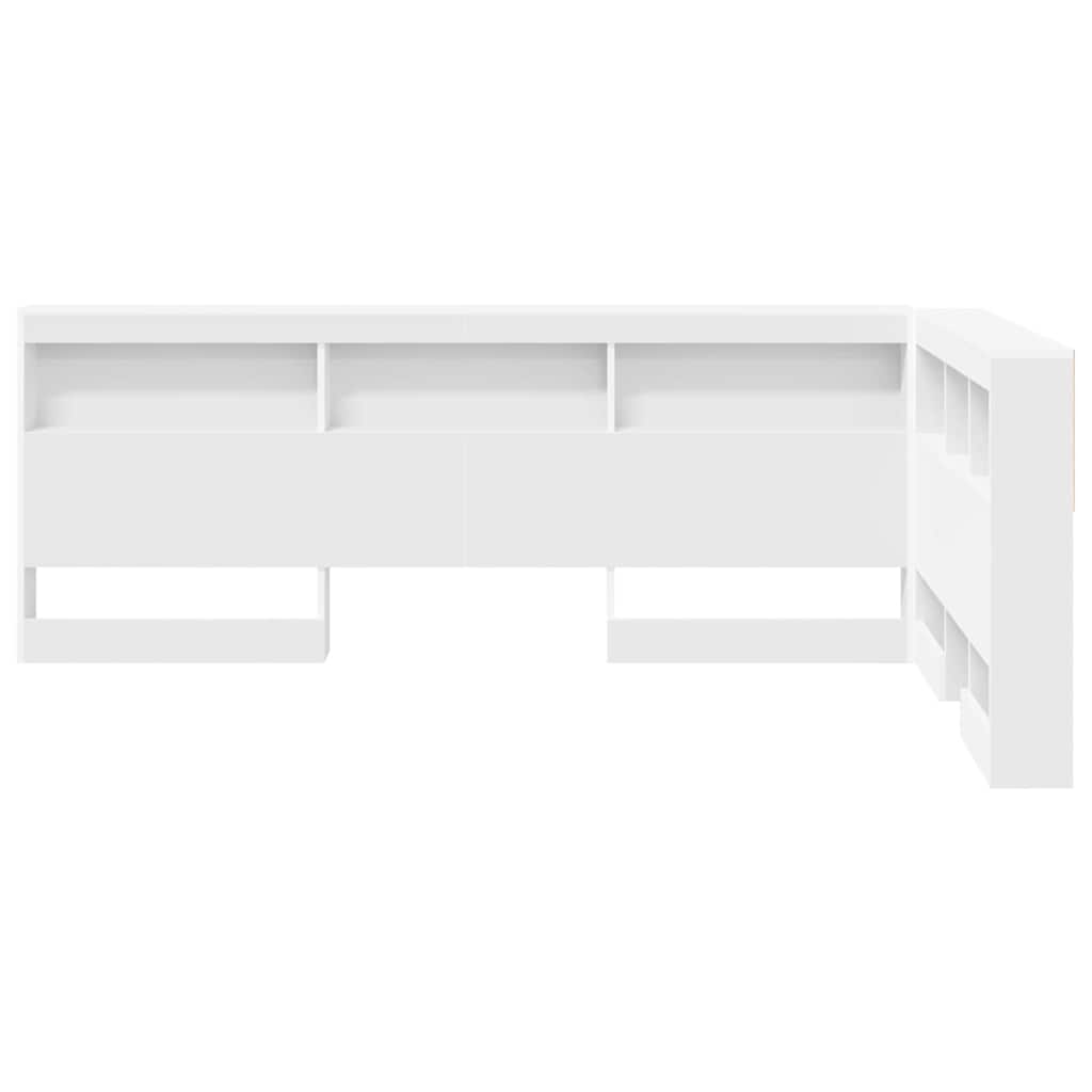 Opbevaringshovedgavl med hylde Hvid 207,5 x 137,5 x 76,5 cm