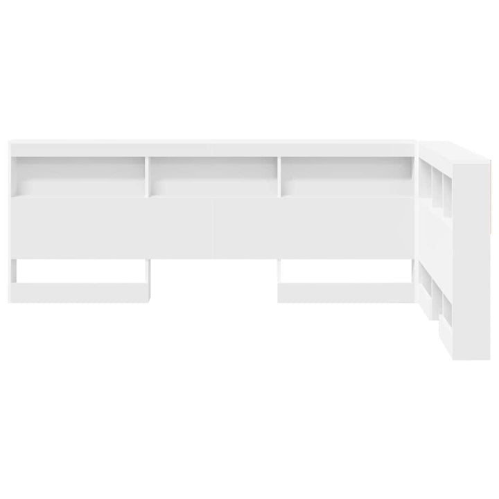 Opbevaringshovedgavl med hylde Hvid 207,5 x 137,5 x 76,5 cm
