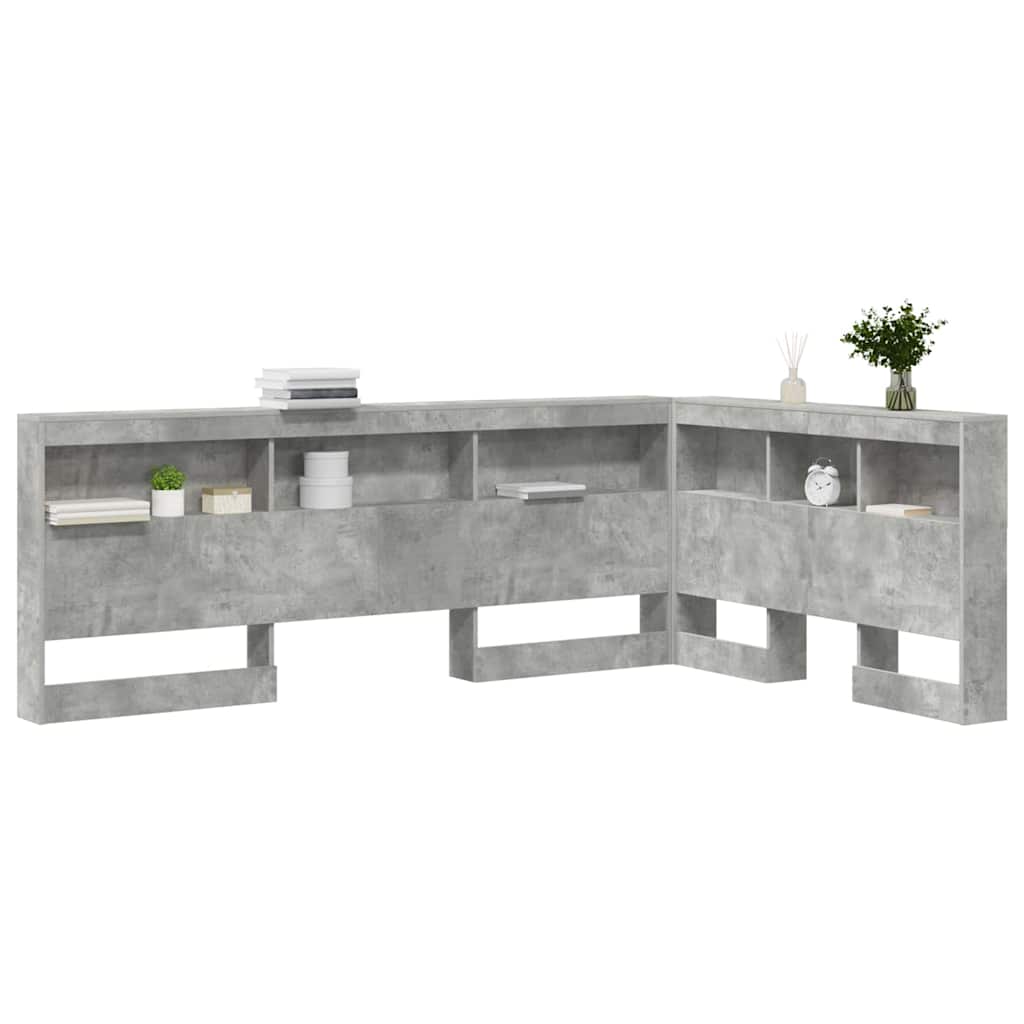 Opbevaringshovedgavl Beton Grå 207,5 x 137,5 x 76,5 cm