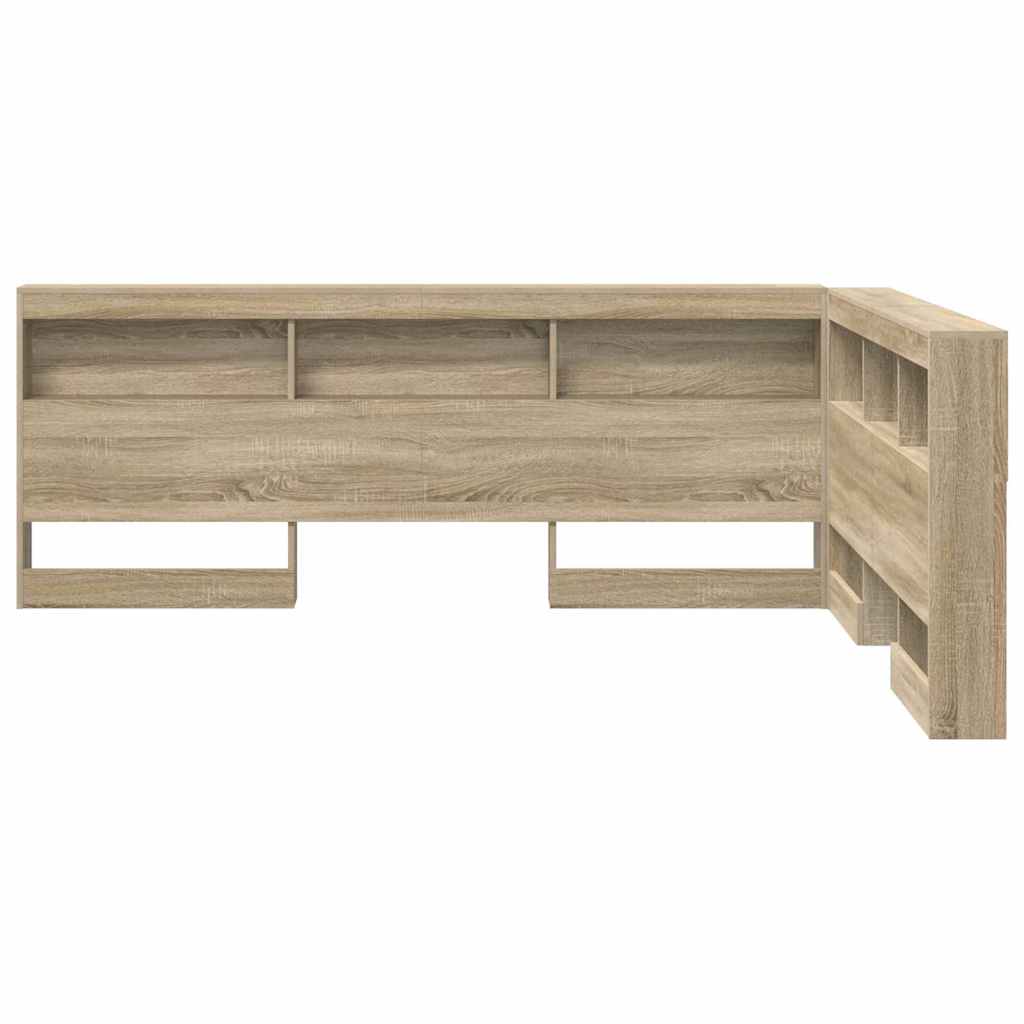 Opbevaringshovedgavl med hylde Sonoma eg 140 cm Konstrueret træ