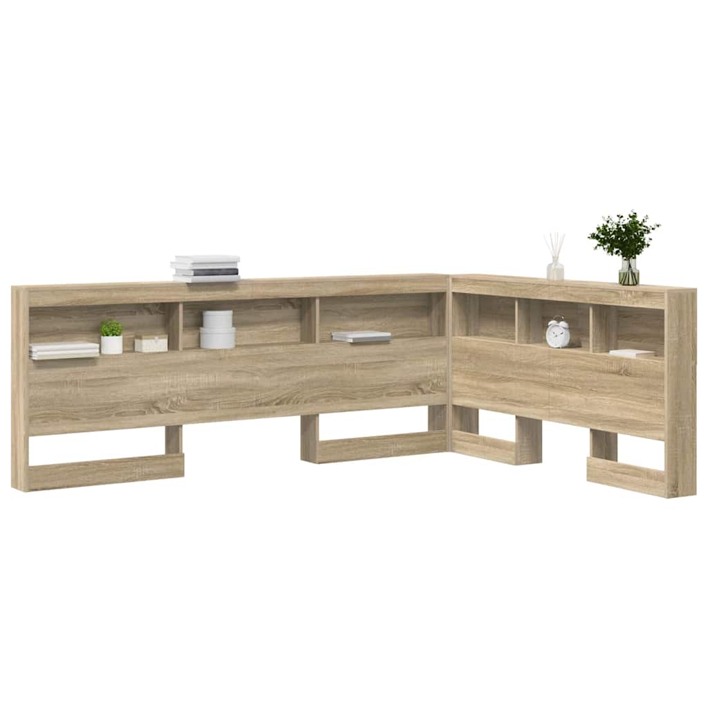 Opbevaringshovedgavl med hylde Sonoma eg 140 cm Konstrueret træ