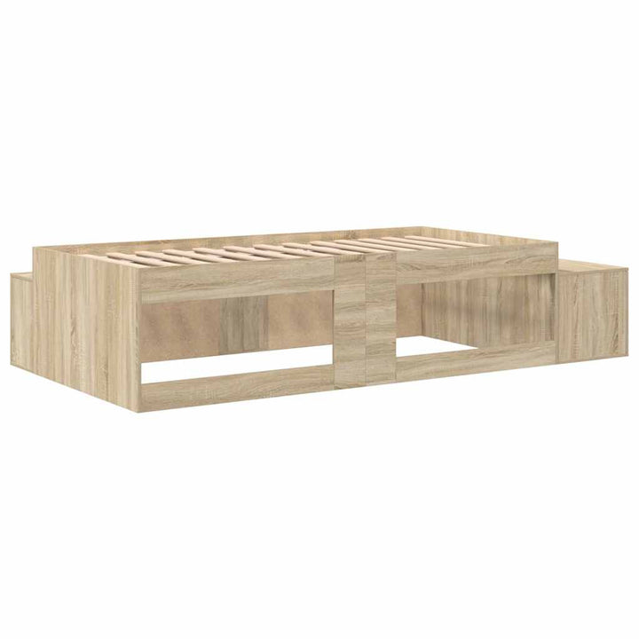 Seng med opbevaring med hylde Sonoma eg 80 cm Konstrueret træ