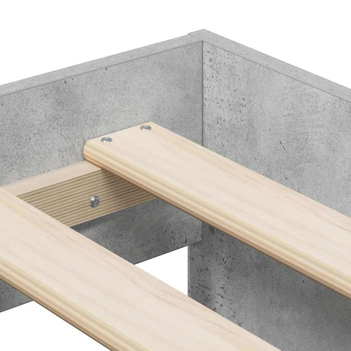 Seng med opbevaring med hylde Beton Grå 80 cm Konstrueret træ