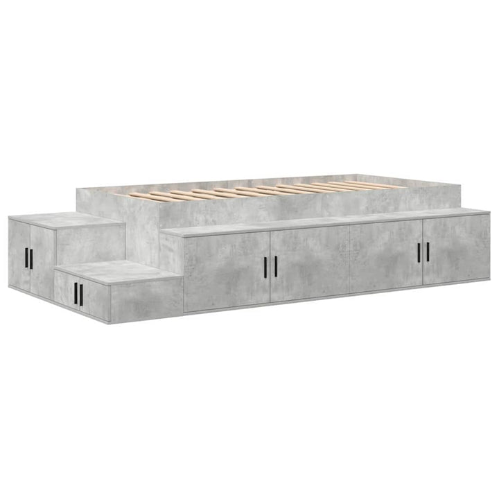 Seng med opbevaring med hylde Beton Grå 80 cm Konstrueret træ