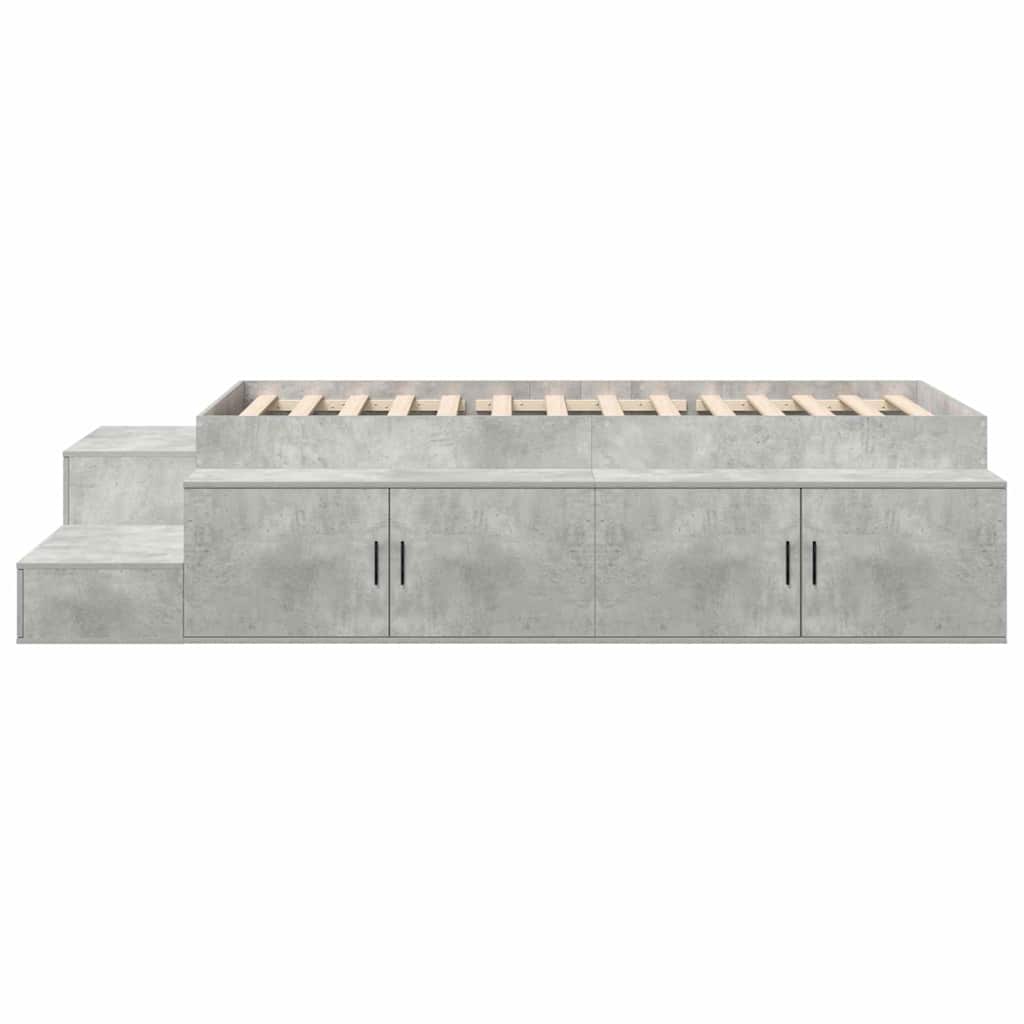 Seng med opbevaring med hylde Beton Grå 80 cm Konstrueret træ