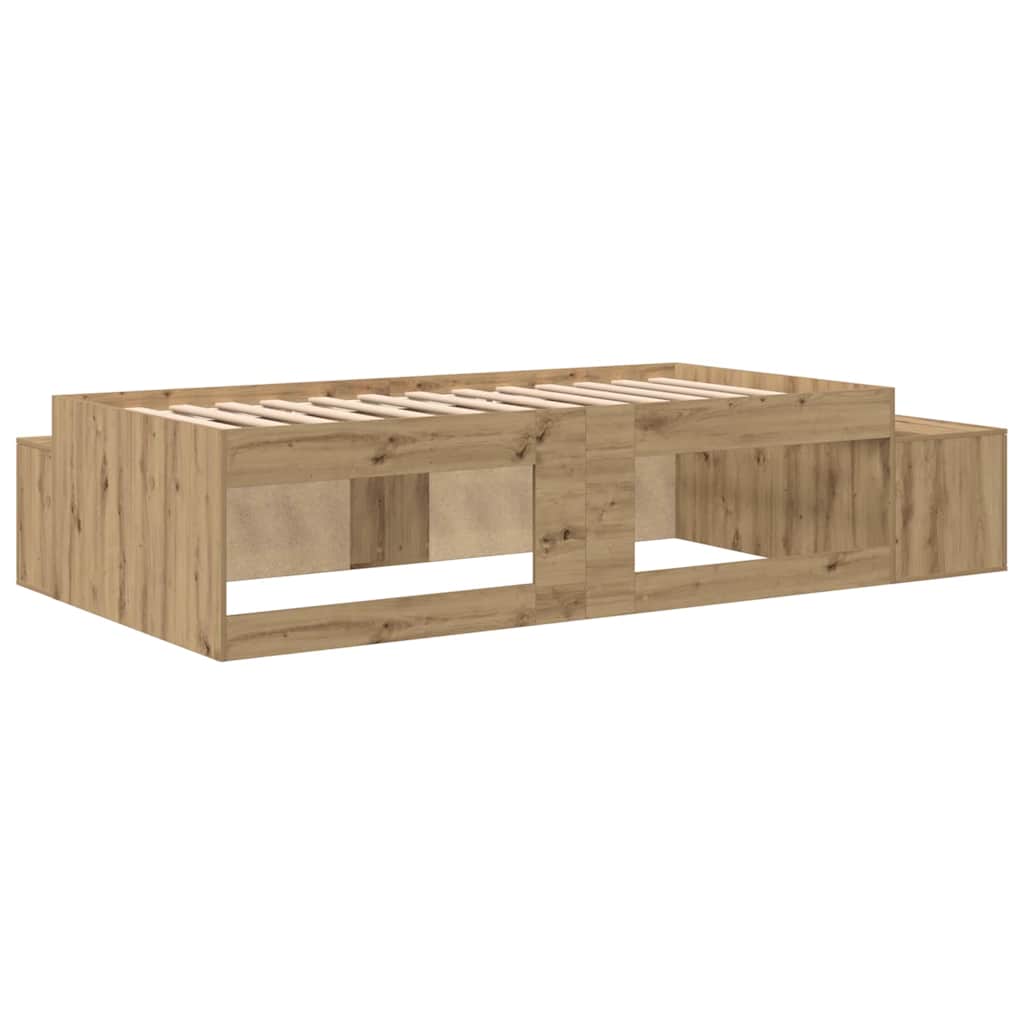 Seng med opbevaring Artisan Egetræ 80 cm Konstrueret træ