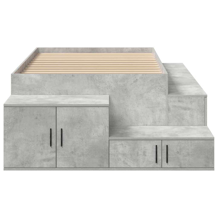 Seng med opbevaring med hylde Beton Grå 75 cm Konstrueret træ