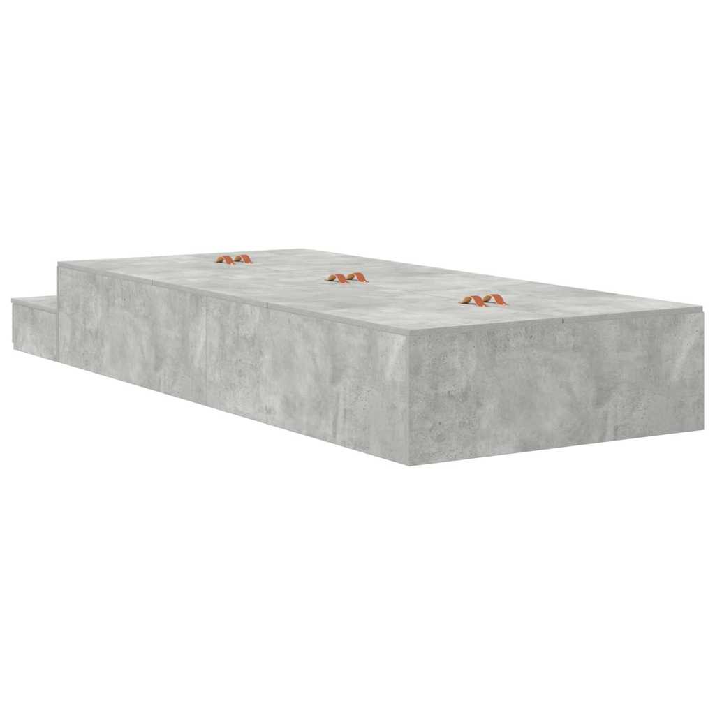 Seng med opbevaring med skuffe Beton Grå 80 cm Konstrueret træ