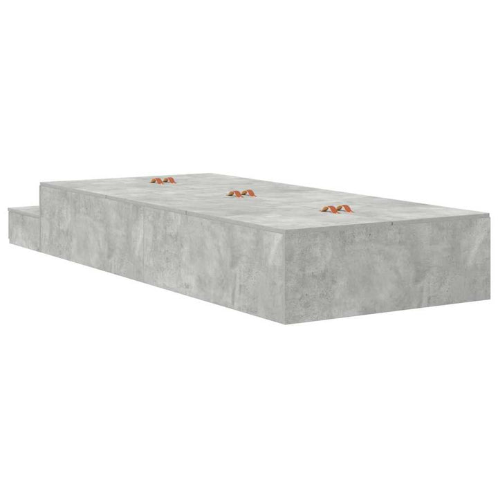 Seng med opbevaring med skuffe Beton Grå 80 cm Konstrueret træ