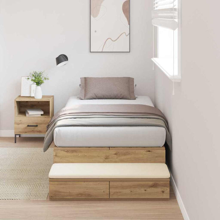 Seng med opbevaring Artisan Egetræ 100 cm Konstrueret træ