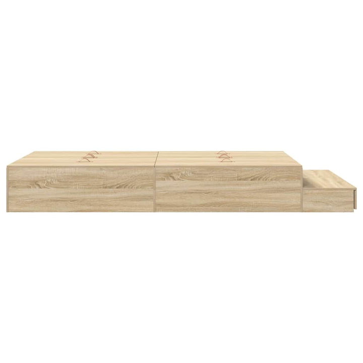 Seng med opbevaring med skuffe Sonoma eg 120 cm Konstrueret træ