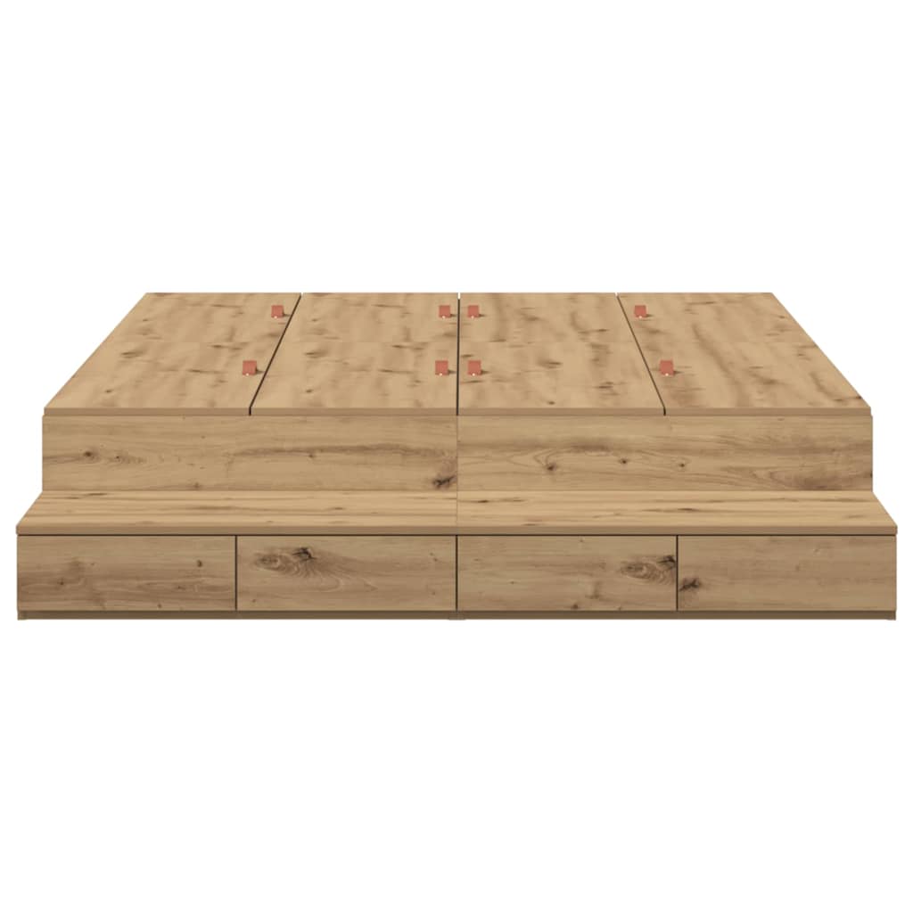 Seng med opbevaring Artisan Egetræ 150 cm Konstrueret træ