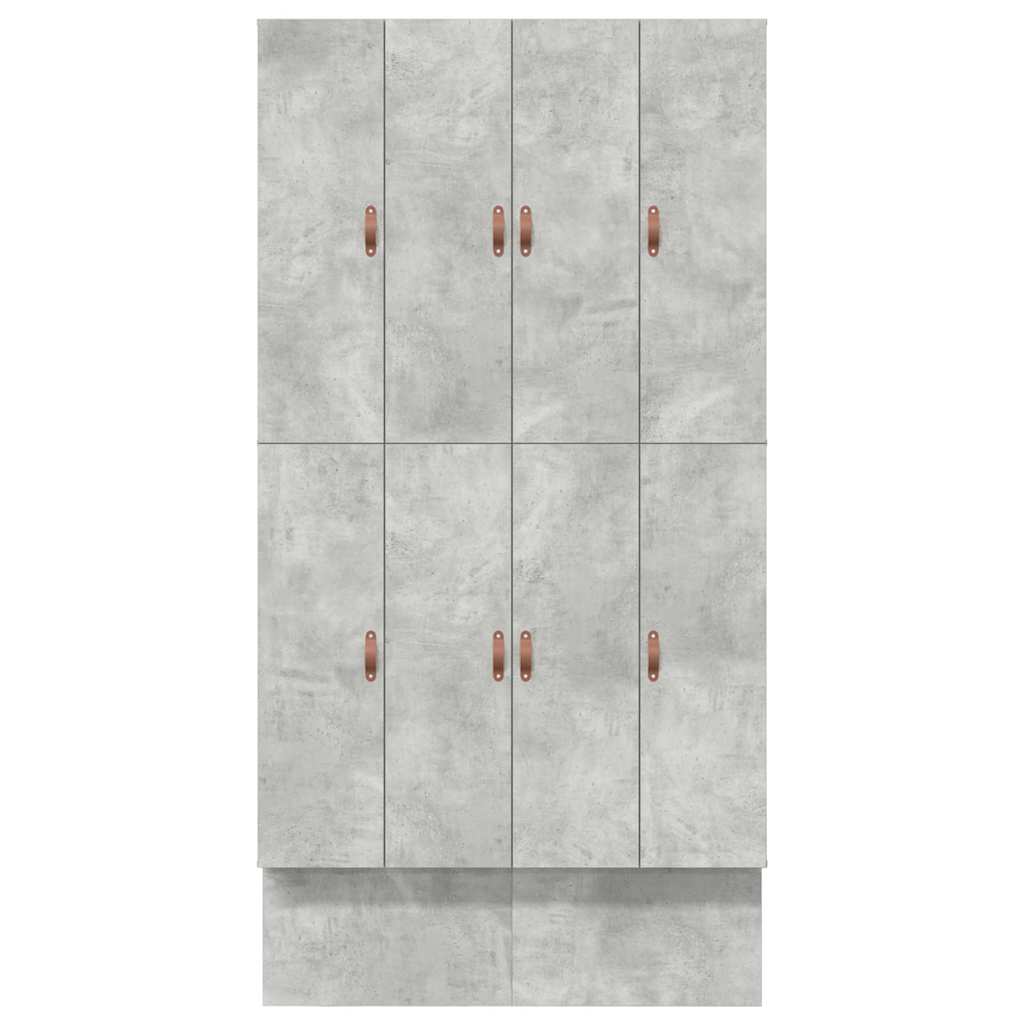 Seng med opbevaring med skuffe Beton Grå 120 cm Konstrueret træ