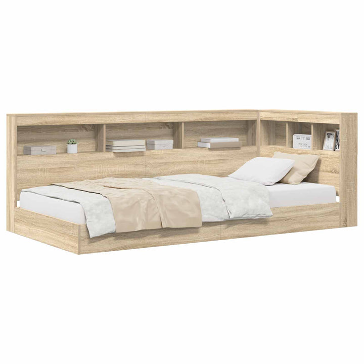 Bogreol Seng Sonoma-eg 100 x 200 cm Konstrueret træ