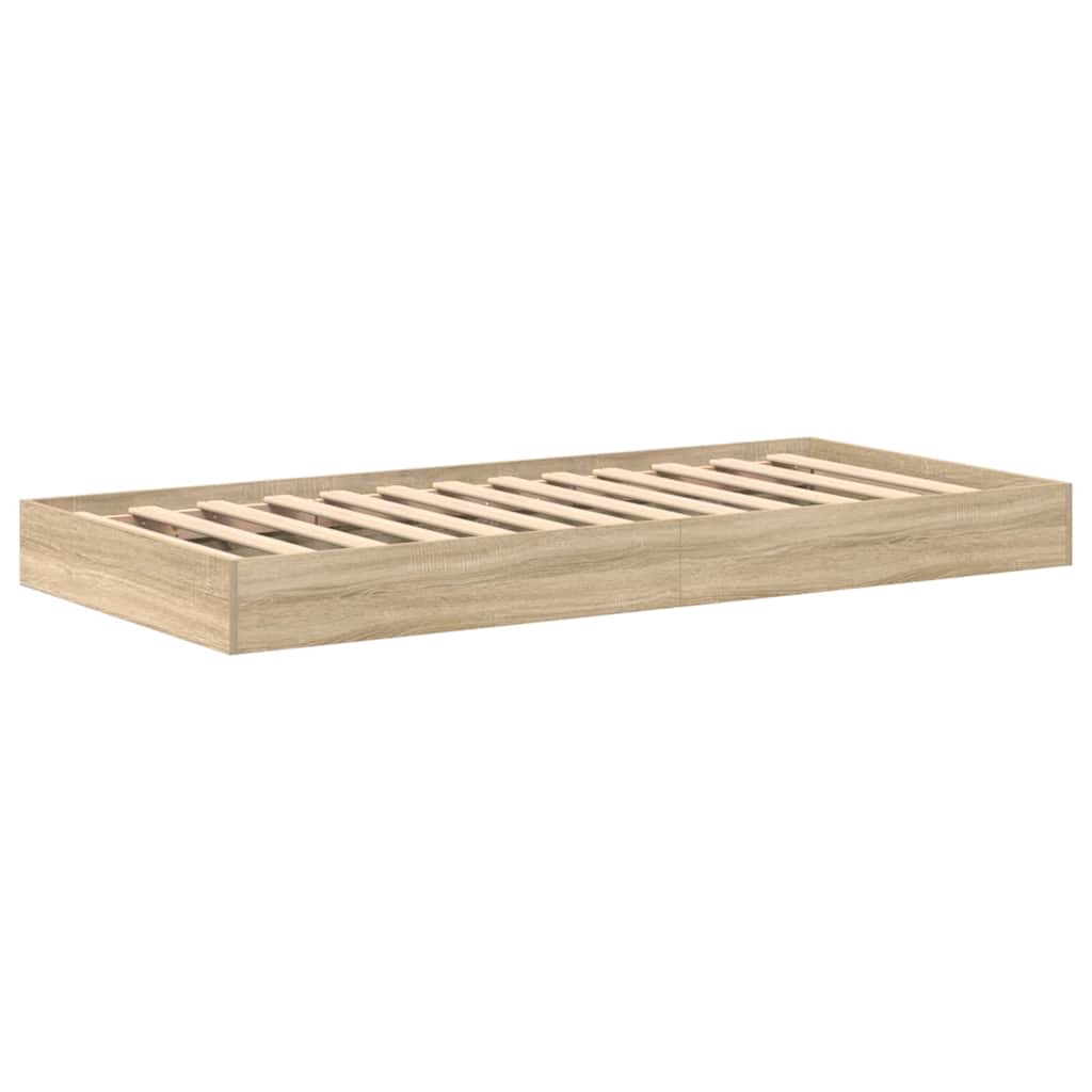Bogreol Seng Sonoma-eg 100 x 200 cm Konstrueret træ