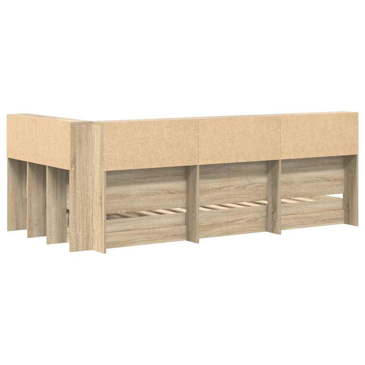 Bogreol Seng Sonoma-eg 100 x 200 cm Konstrueret træ