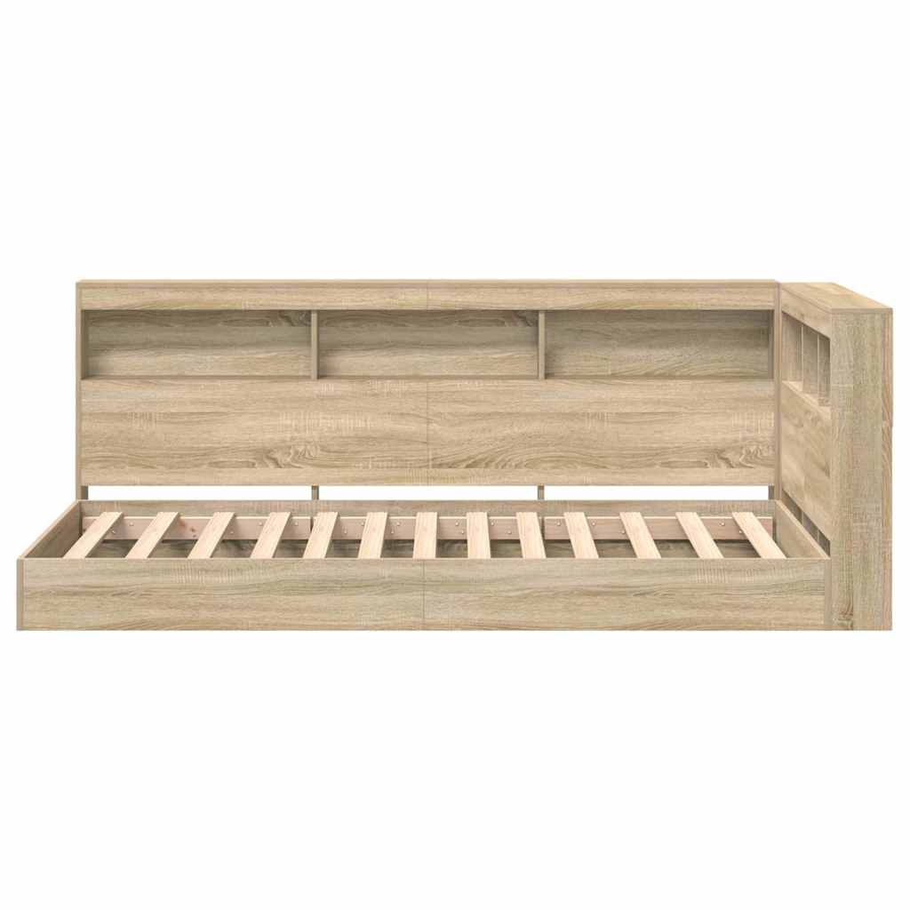 Bogreol Seng Sonoma-eg 100 x 200 cm Konstrueret træ