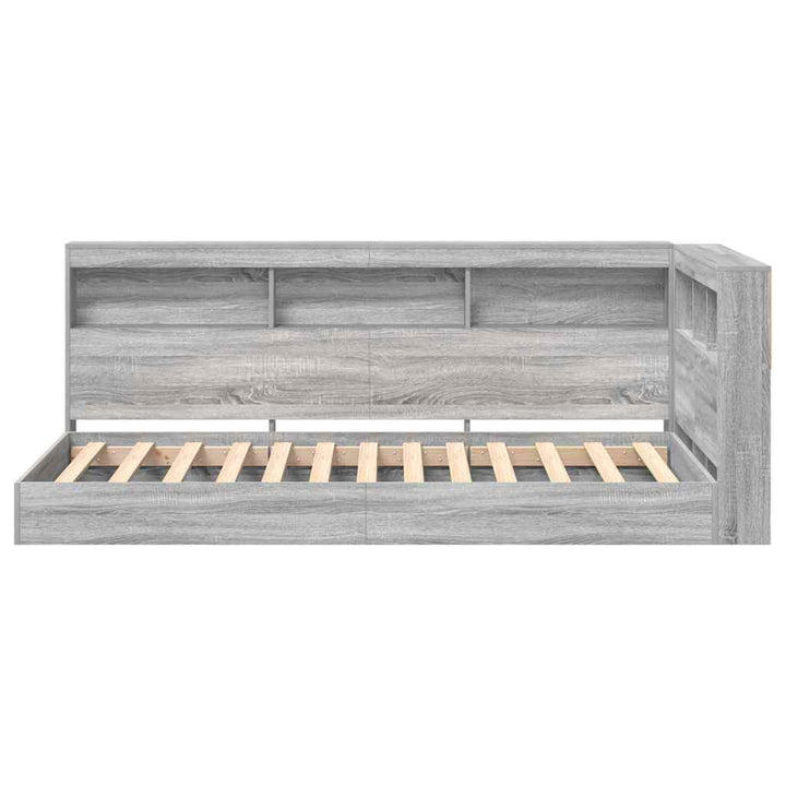Bogreol Seng Grå sonoma-eg 100 x 200 cm Konstrueret træ