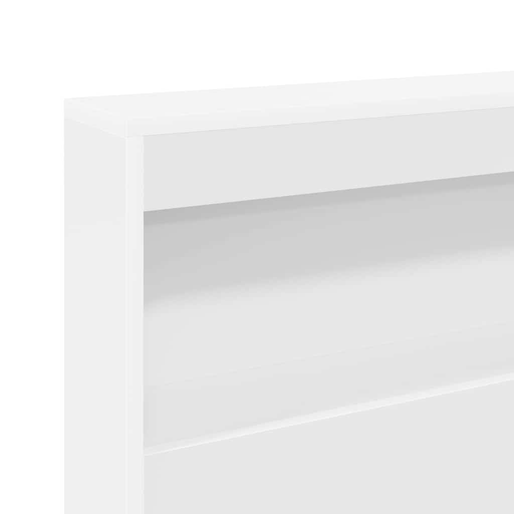Bogreol Seng med hylde Hvid 160 x 200 cm Konstrueret træ