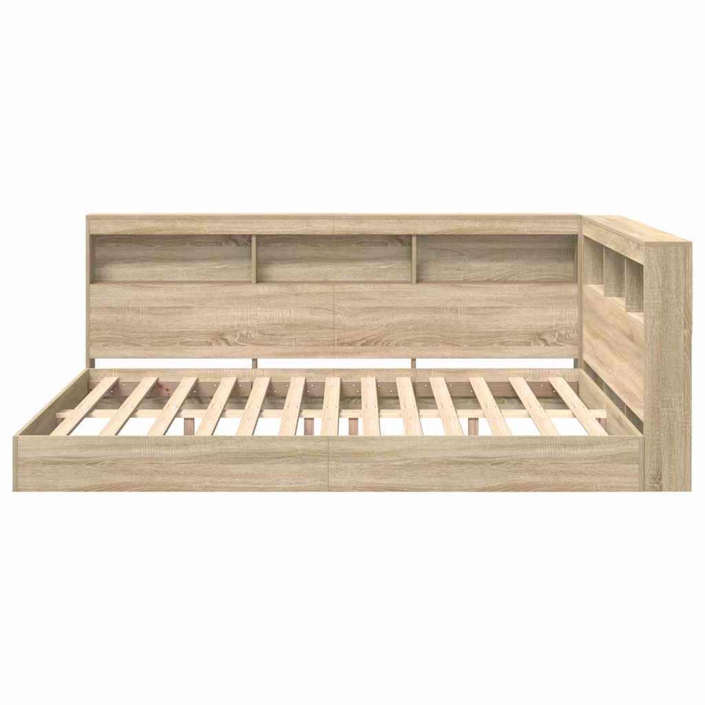 Bogreol Seng Sonoma-eg 160 x 200 cm Konstrueret træ