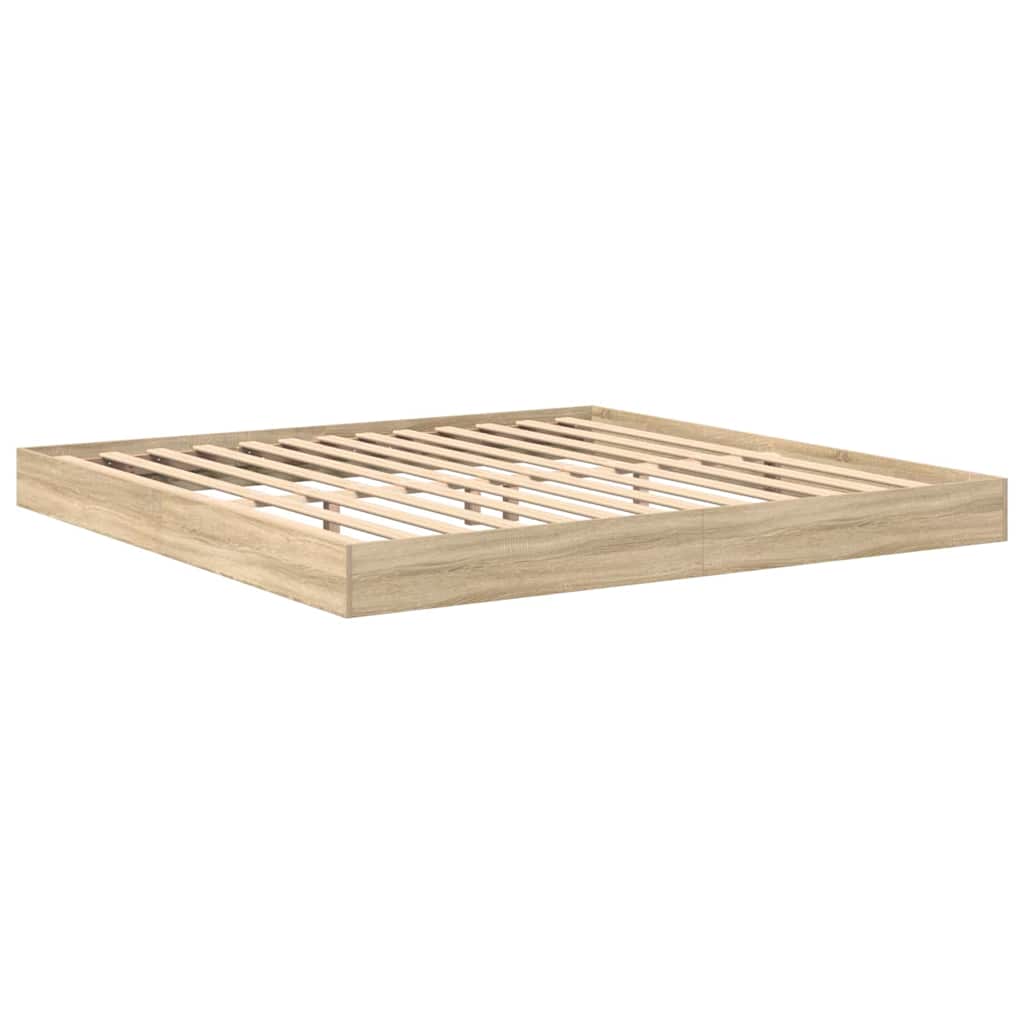 Bogreol Seng med hylde Sonoma-eg 180 x 200 cm Konstrueret træ