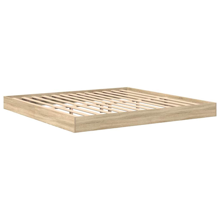 Bogreol Seng med hylde Sonoma-eg 180 x 200 cm Konstrueret træ