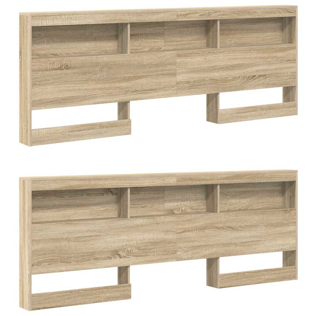 Bogreol Seng med hylde Sonoma-eg 180 x 200 cm Konstrueret træ