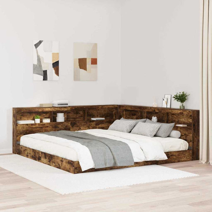 Bogreol Seng Røget eg 180 x 200 cm Konstrueret træ