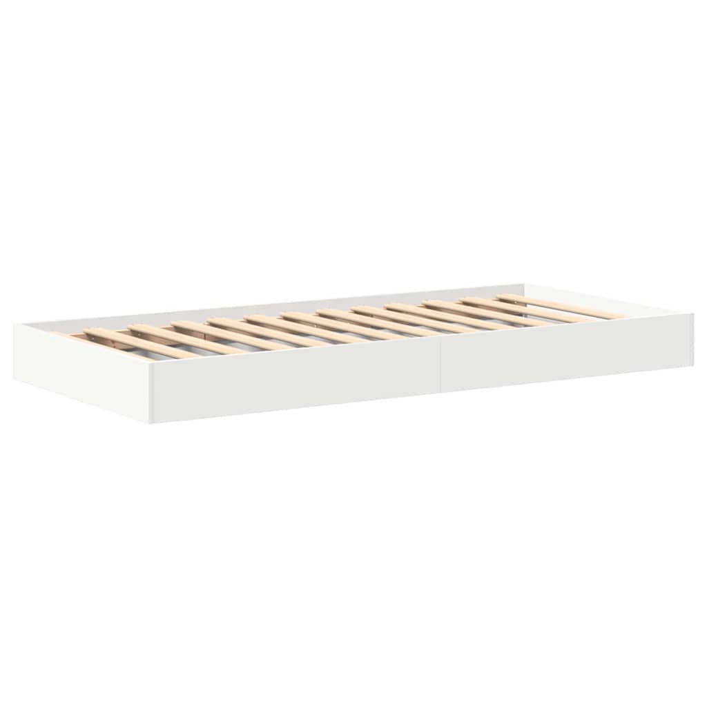 Bogreol Seng med hovedgærde Hvid 90 x 190 cm Konstrueret træ