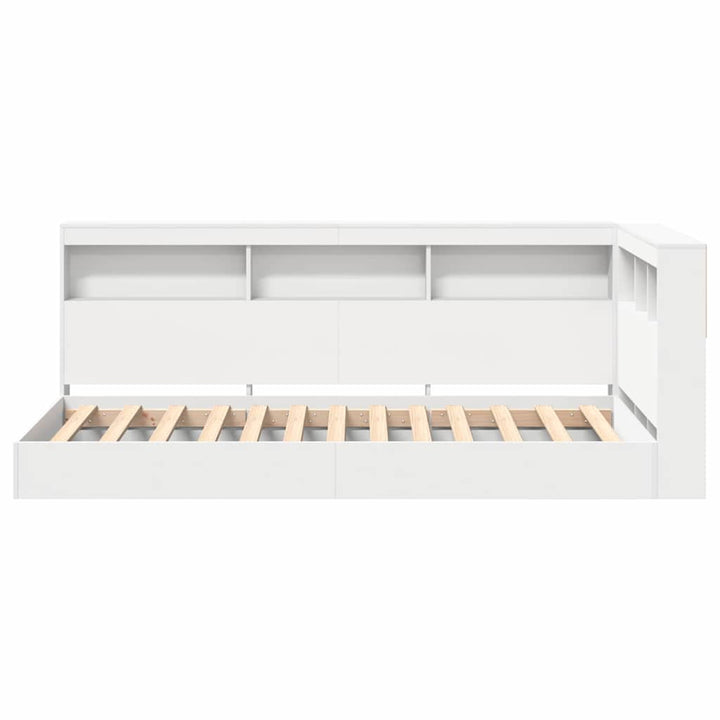 Bogreol Seng med hovedgærde Hvid 90 x 190 cm Konstrueret træ