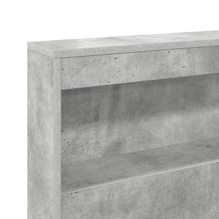 Bogreol Seng Beton Grå 75 x 190 cm Konstrueret træ
