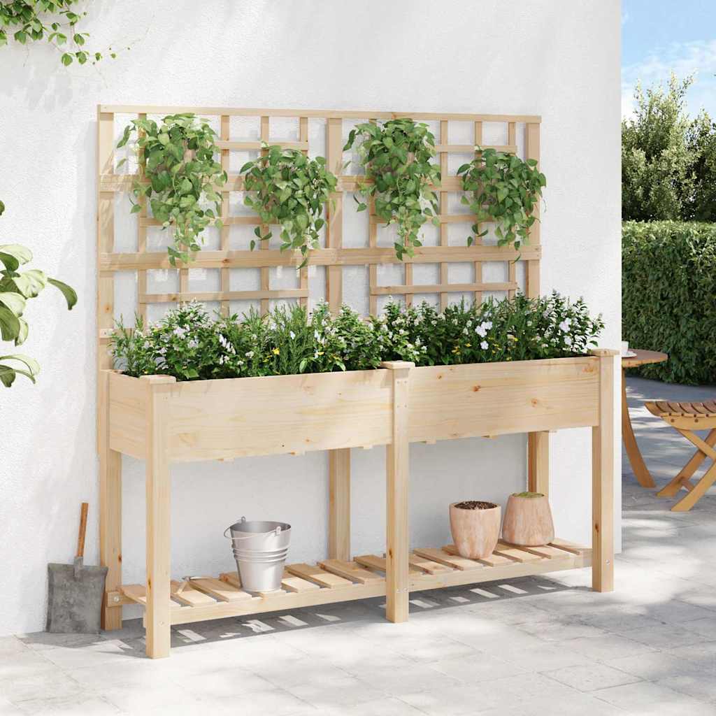 Have Blomsterkrukke Beige 161 x 46 x 152,5 cm Massivt Fyrretræ